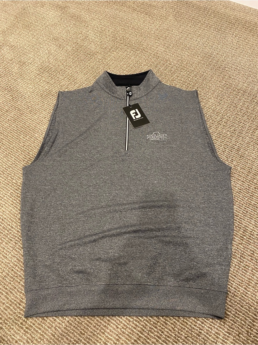 NWT FootJoy Men's Gray Sleeveless Quarter-Zip Golf Vest